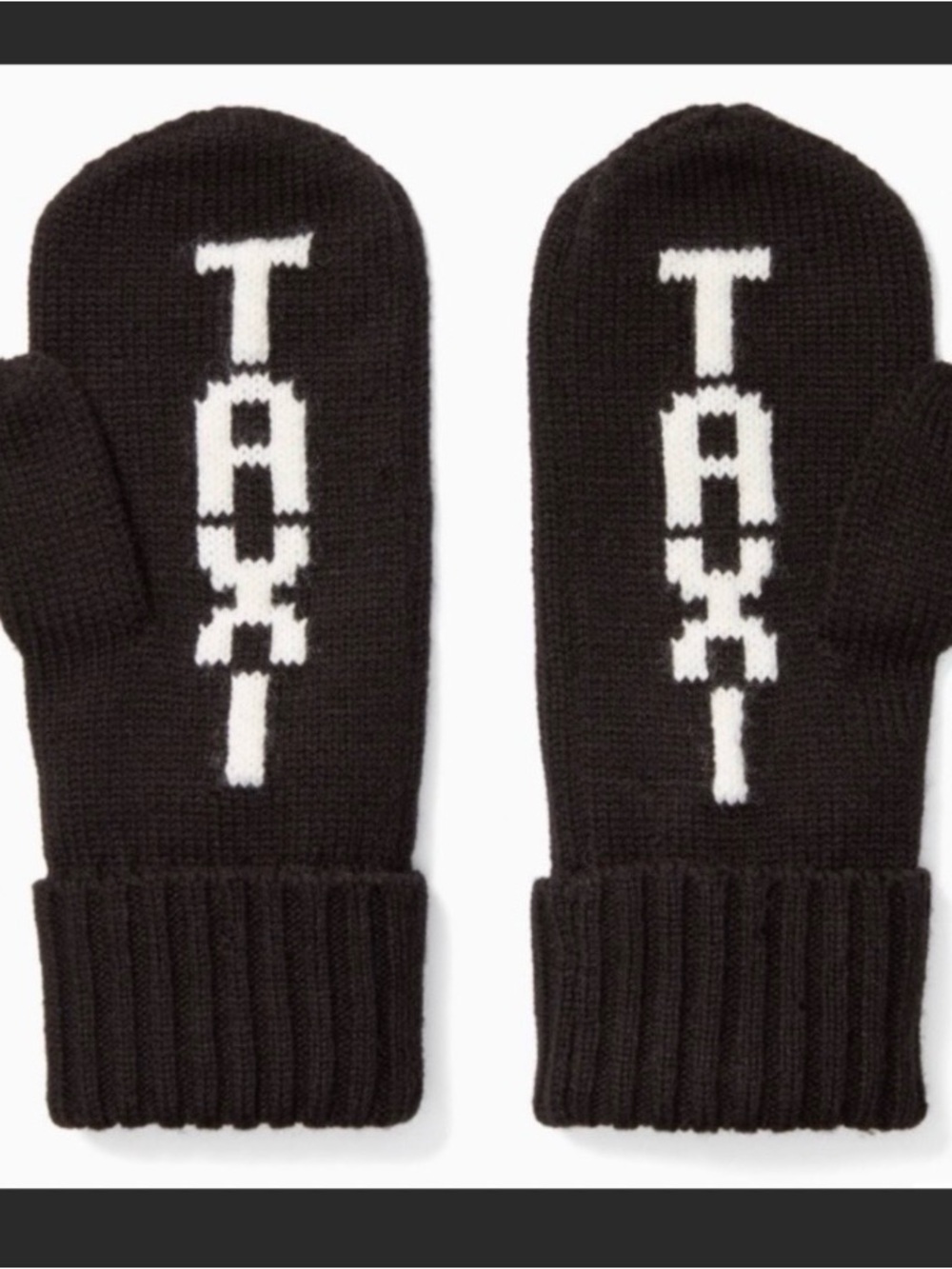 Kate Spade Taxi Black Mittens